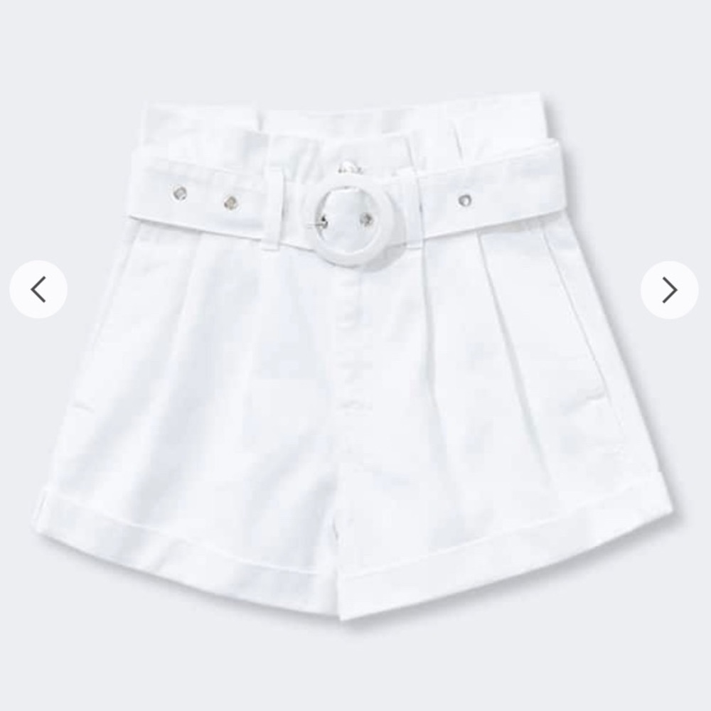 Belted Paperbag Denim Shorts